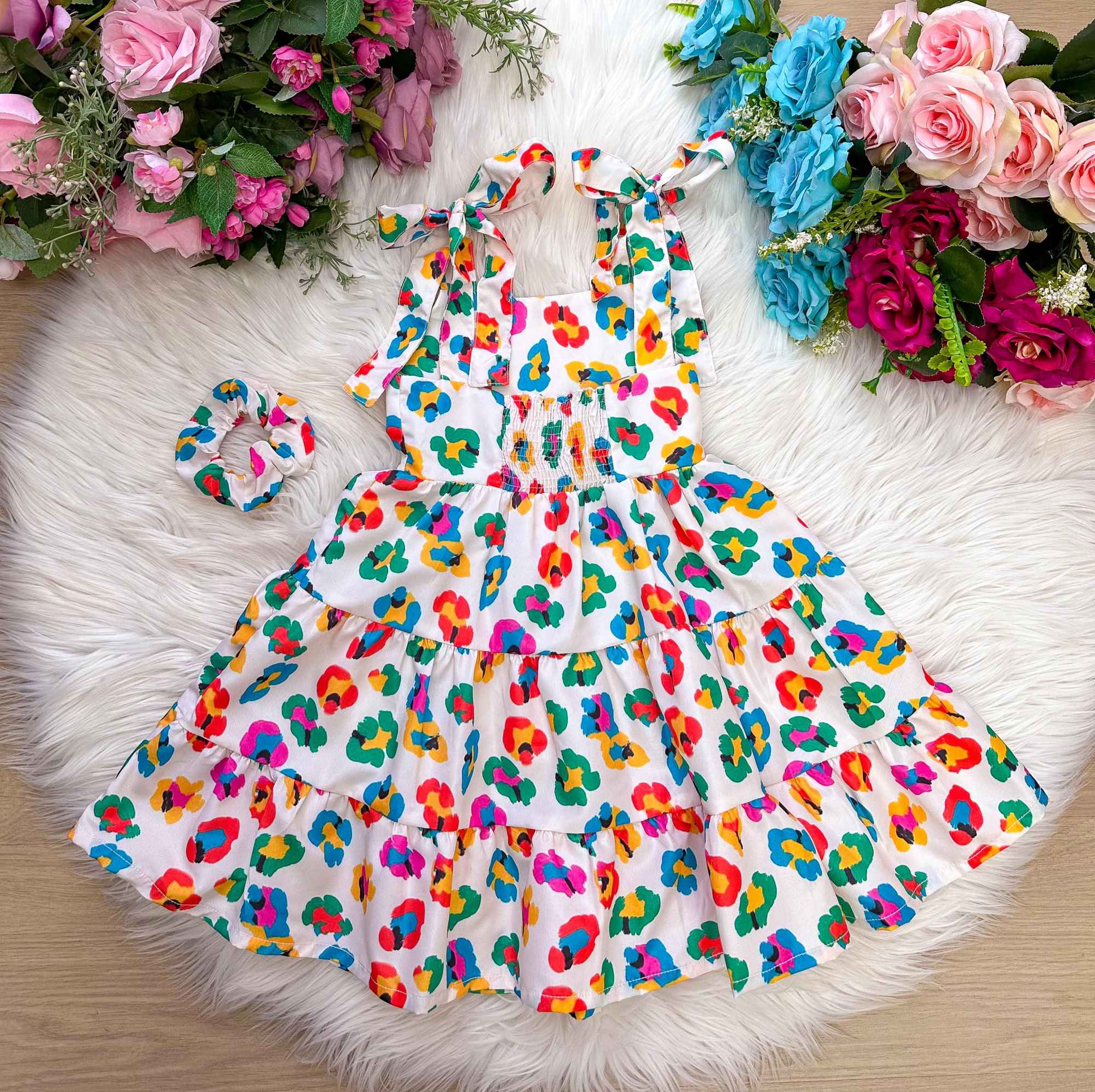 Vestido Infantil Mãe e Filha em Tecido Ligth Basic Off