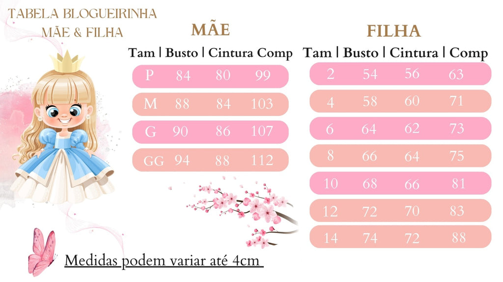 Vestido Infantil Mãe e Filha em Tecido Ligth Basic Off
