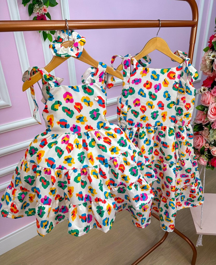 Vestido Infantil Mãe e Filha em Tecido Ligth Basic Off