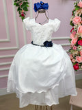 Vestido Branco com Forro em Poliéster e Algodão para Batizado e Casamento