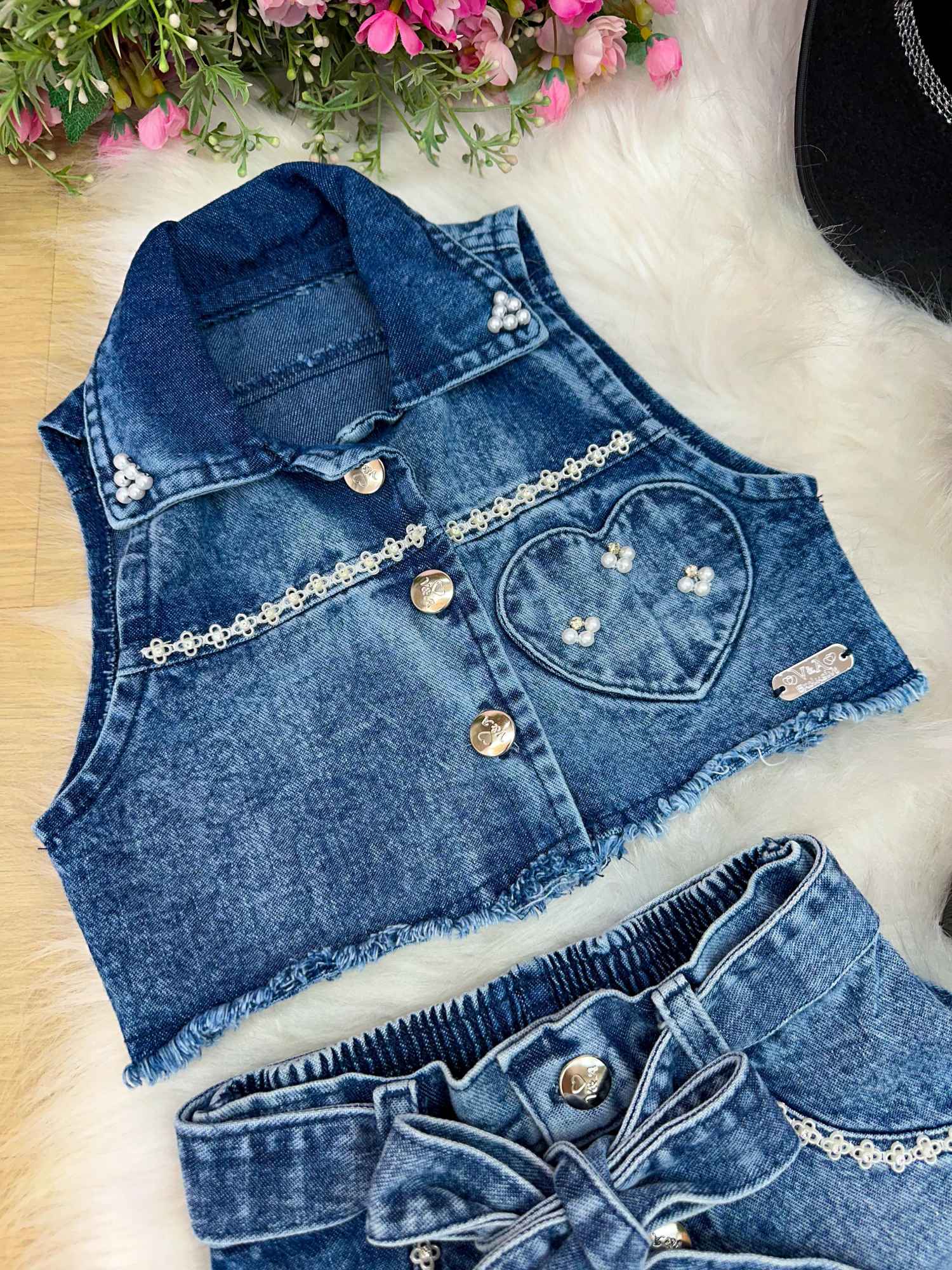 Conjunto Jeans Sem Lycra Para Blogueirinha Marcely