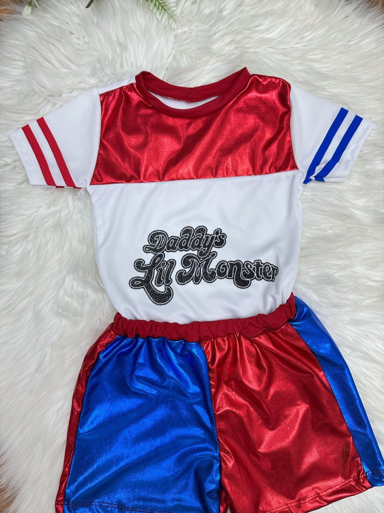 Fantasia Infantil Arlequina com Tiara e Super Brilho para Festas