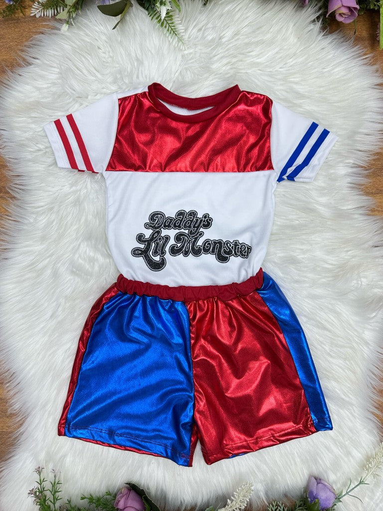 Fantasia Infantil Arlequina com Tiara e Super Brilho para Festas