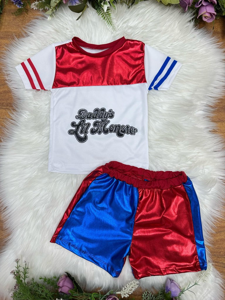 Fantasia Infantil Arlequina com Tiara e Super Brilho para Festas