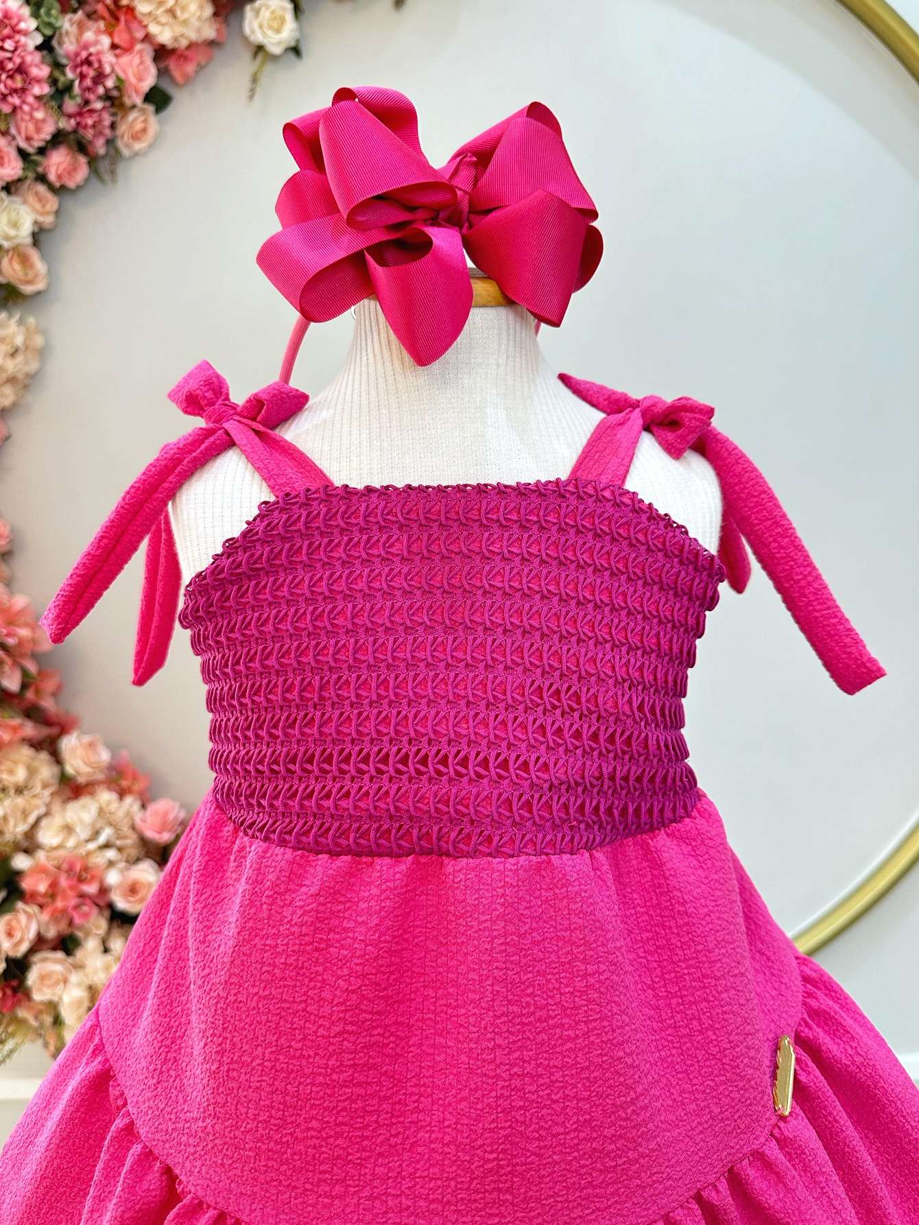Vestido Infantil Casual Luxo Alça Pink