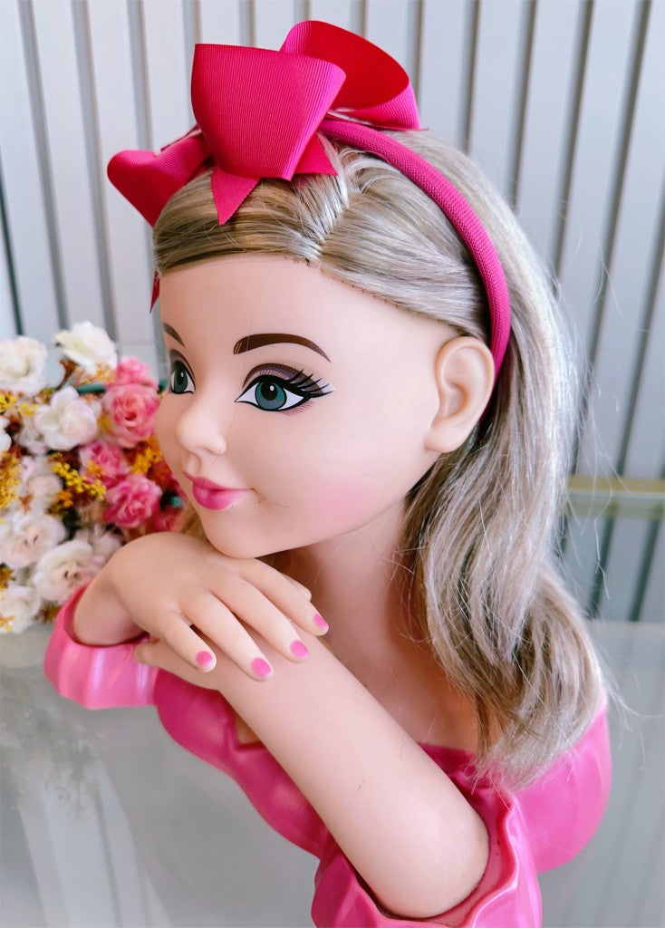 Tiara Infantil da Barbie Pink Com Nó Super Luxo