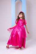 Vestido Princesa com Glitter e Laço para Crianças