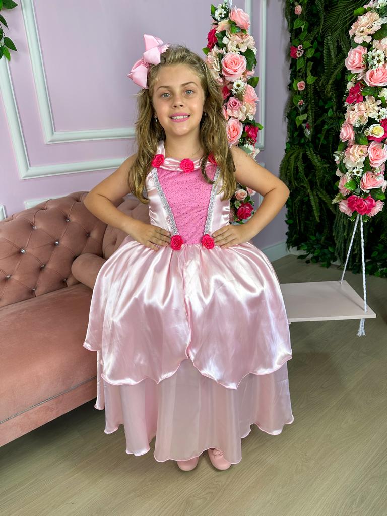 Fantasia Longa de Princesa Bela Adormecida em Poliéster