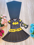Fantasia Temática BatGirls com Máscara e Capa Embutida em Poliéster