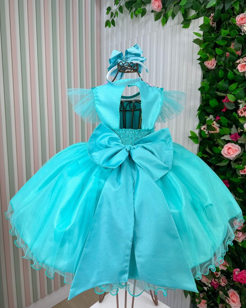 Vestido Verde Tiffany para Meninas com Design Delicado e Confortável