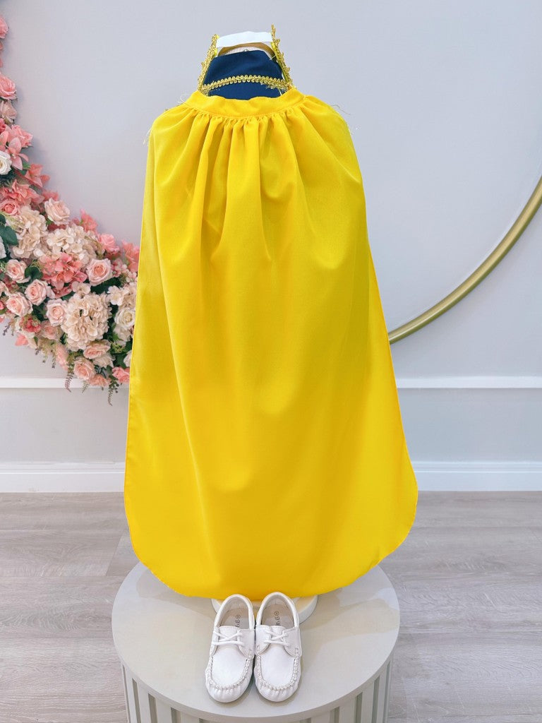 Fantasia Infantil de Príncipe Azul-Marinho Luxuosa