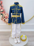 Fantasia Infantil de Príncipe Azul-Marinho Luxuosa