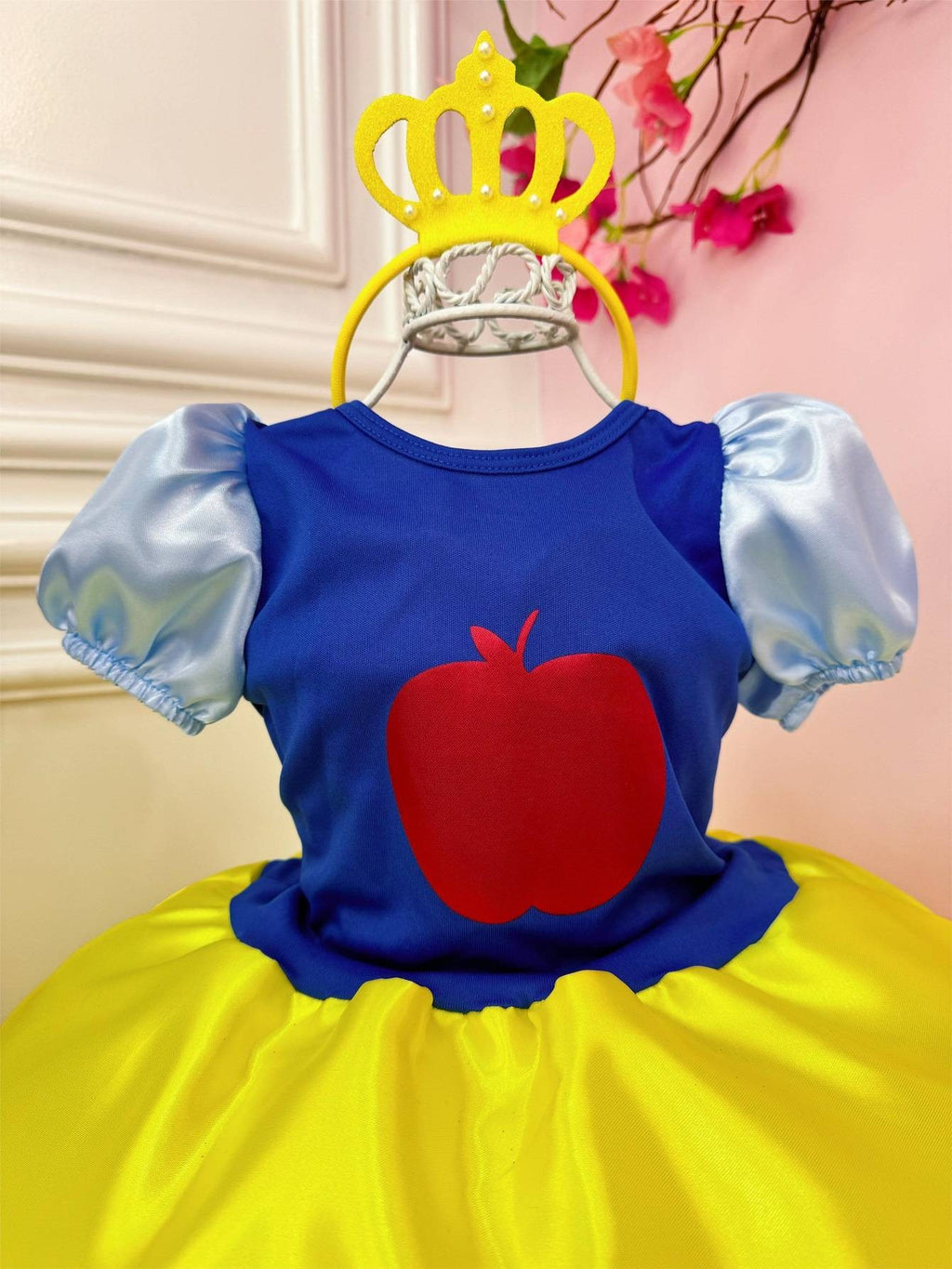 Fantasia Infantil Branca de Neve com Tiara Luxo