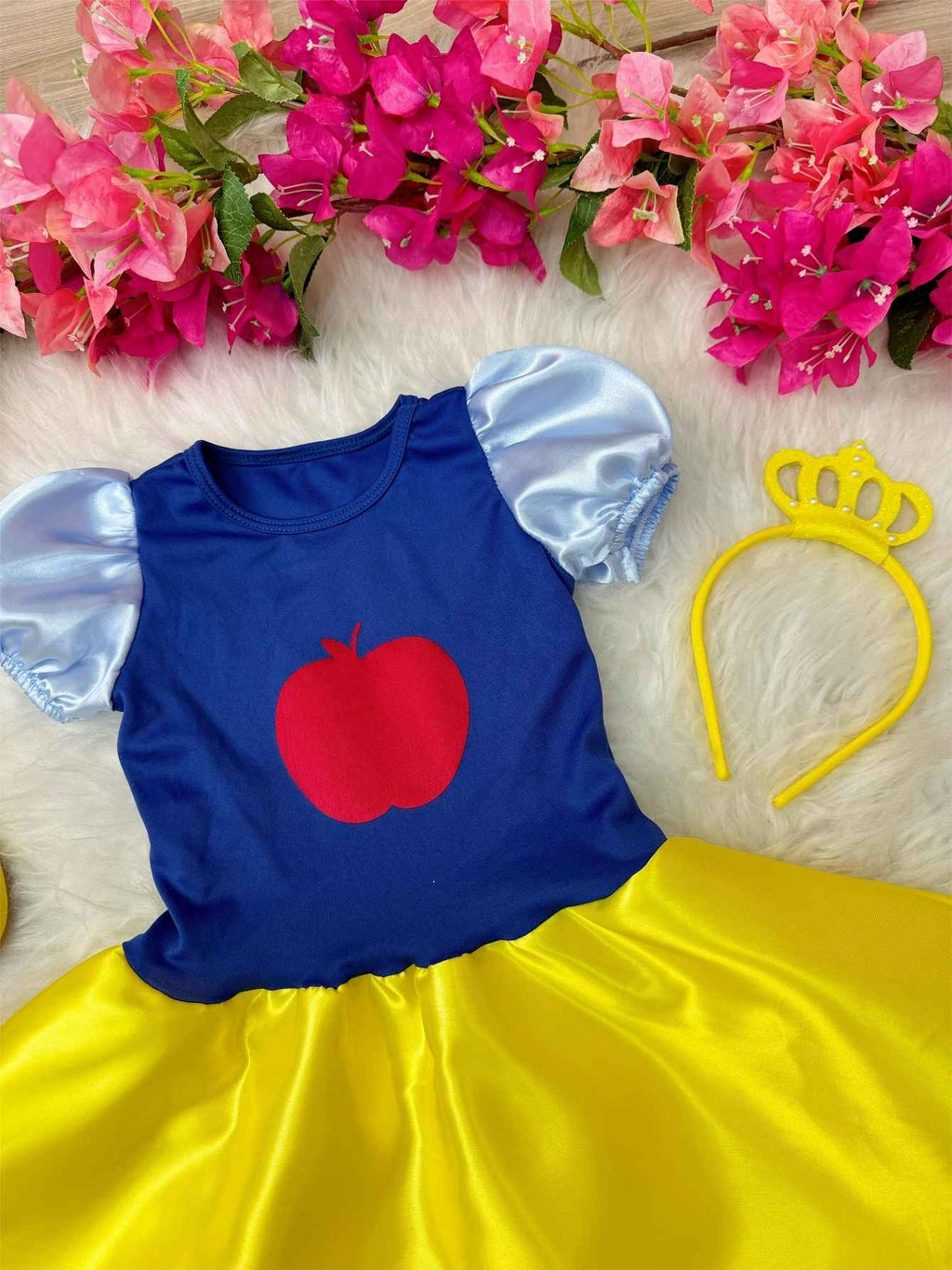 Fantasia Infantil Branca de Neve com Tiara Luxo