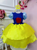 Fantasia Infantil Branca de Neve com Tiara Luxo