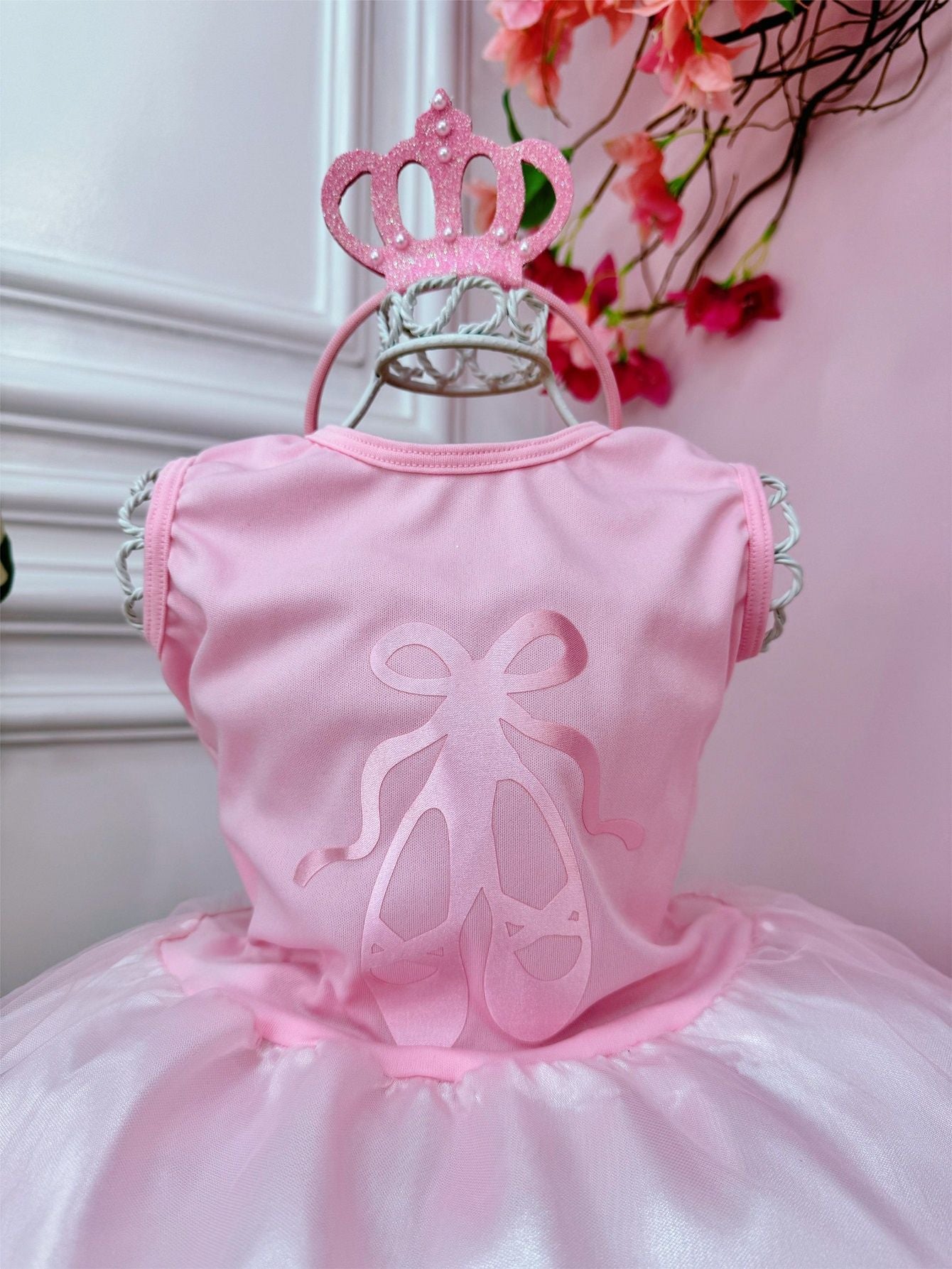 Fantasia Infantil Bailarina Luxo com Tiara
