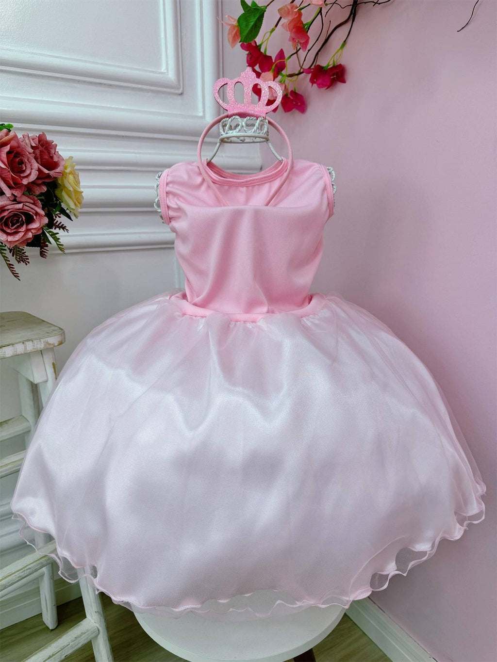 Fantasia Infantil Bailarina Luxo com Tiara