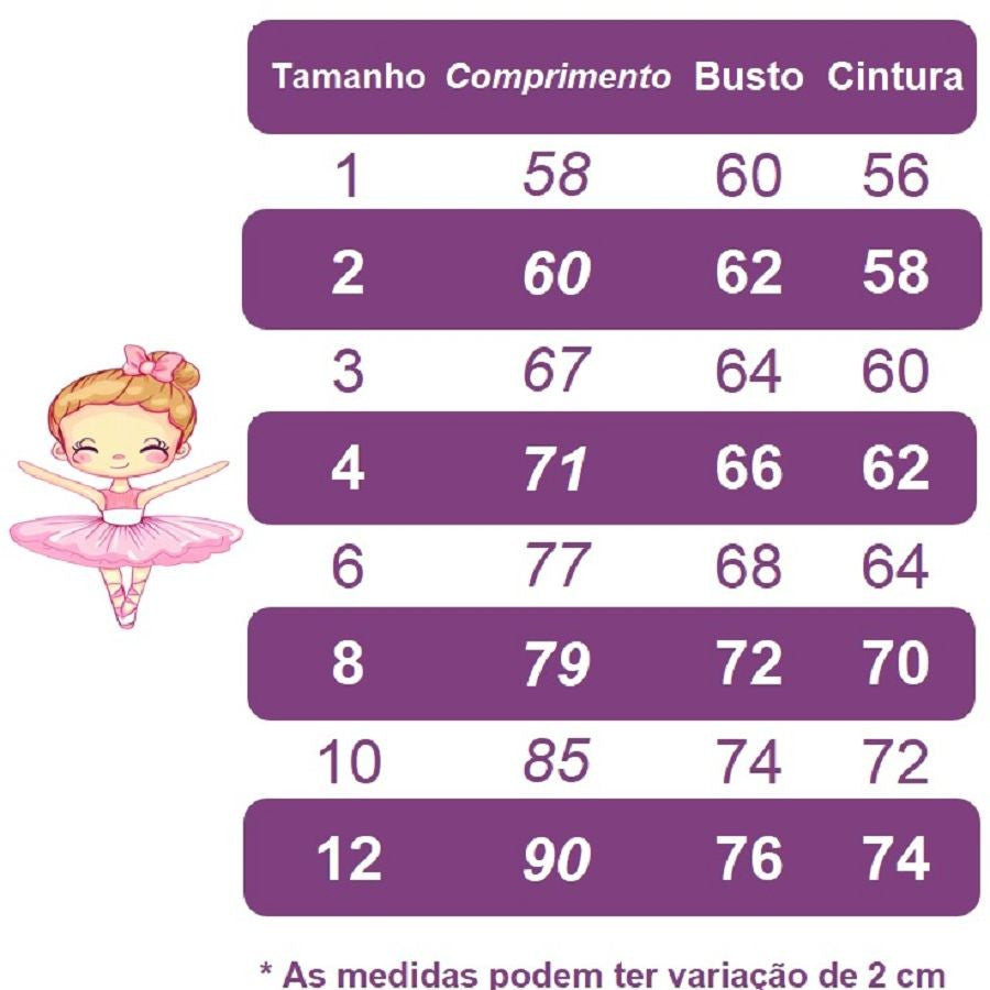 Fantasia Infantil Bailarina Luxo com Tiara