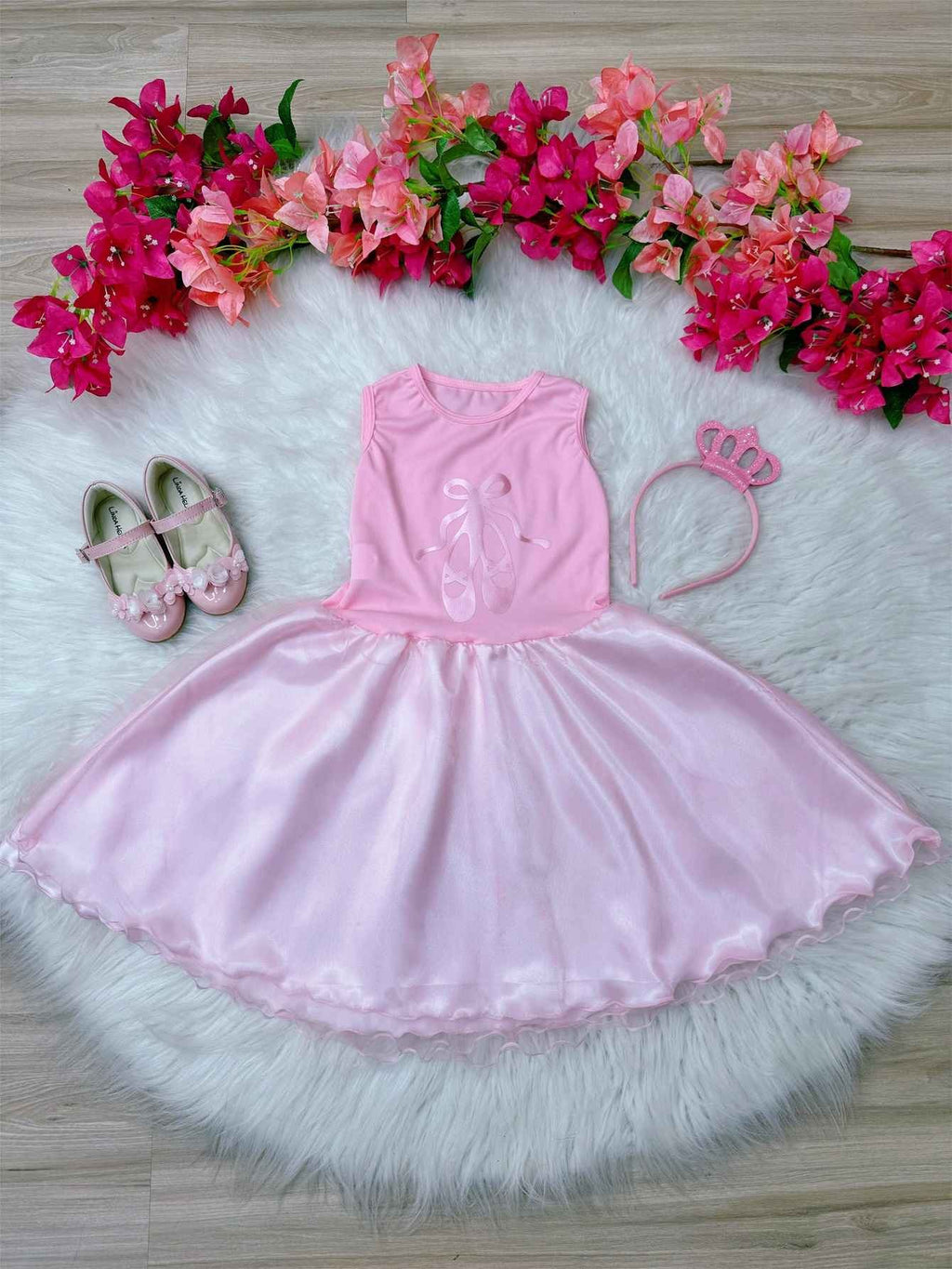 Fantasia Infantil Bailarina Luxo com Tiara