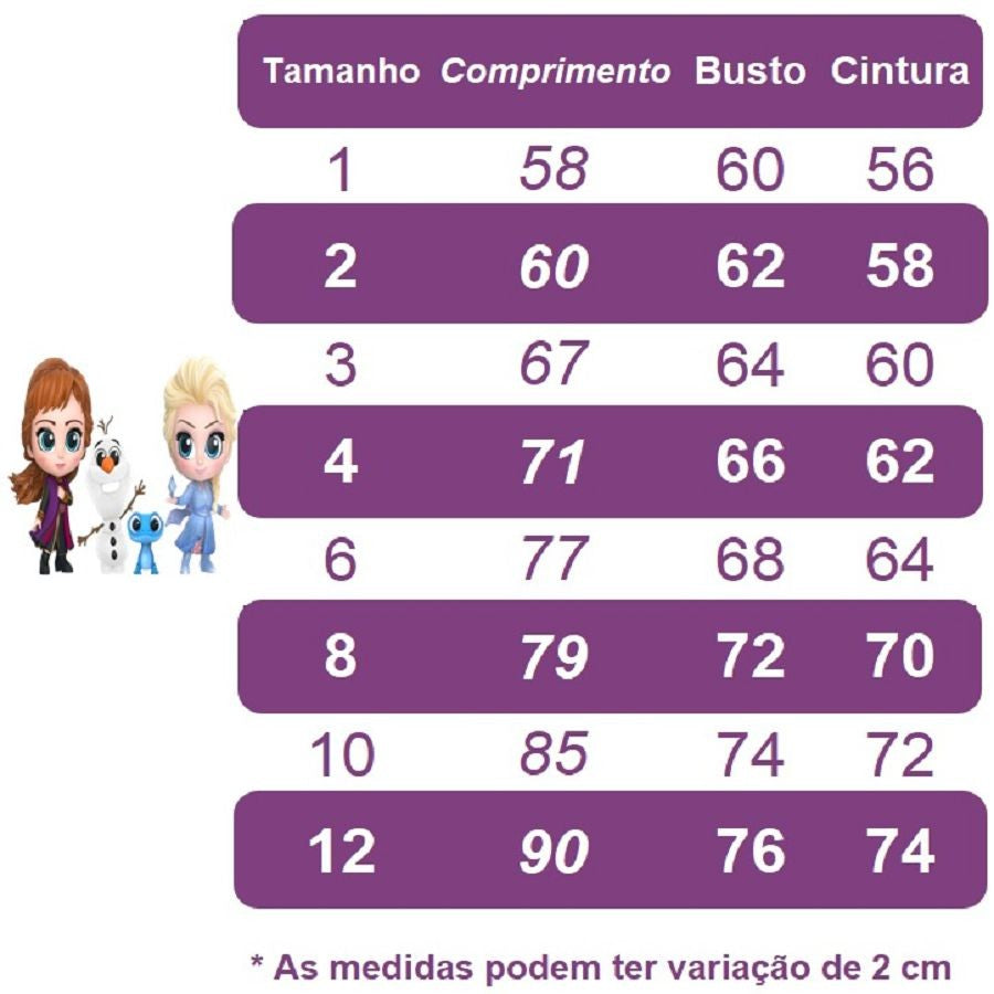 Fantasia Infantil Princesas Elsa e Anna com Tiara para Festas