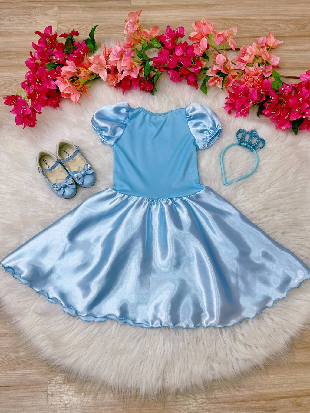 Fantasia Infantil Princesas Elsa e Anna com Tiara para Festas