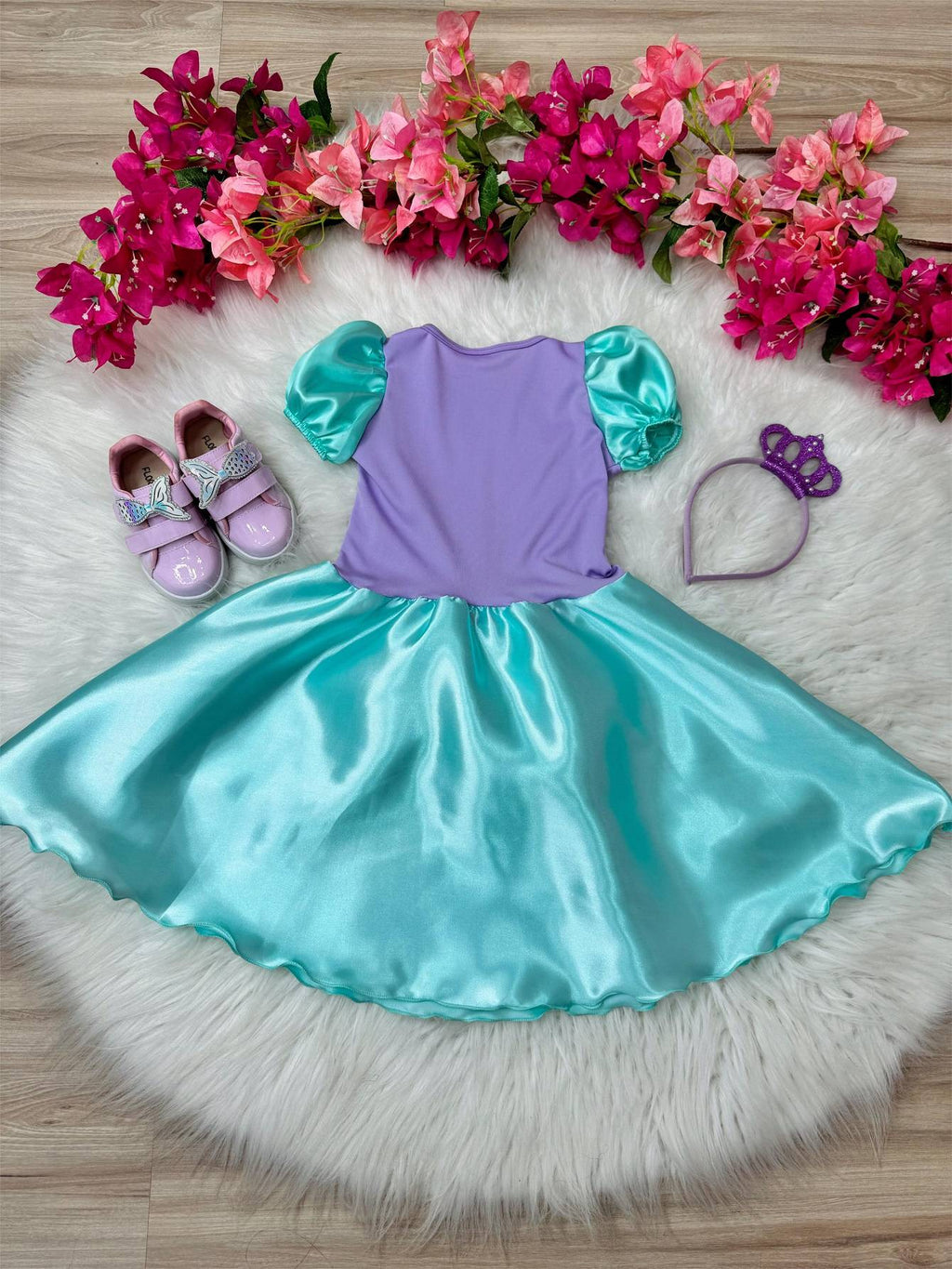 Fantasia Infantil Sereia com Tiara Luxo