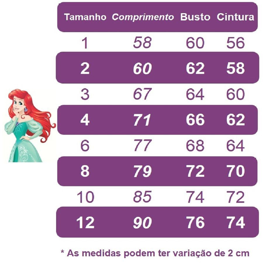 Fantasia Infantil Sereia com Tiara Luxo