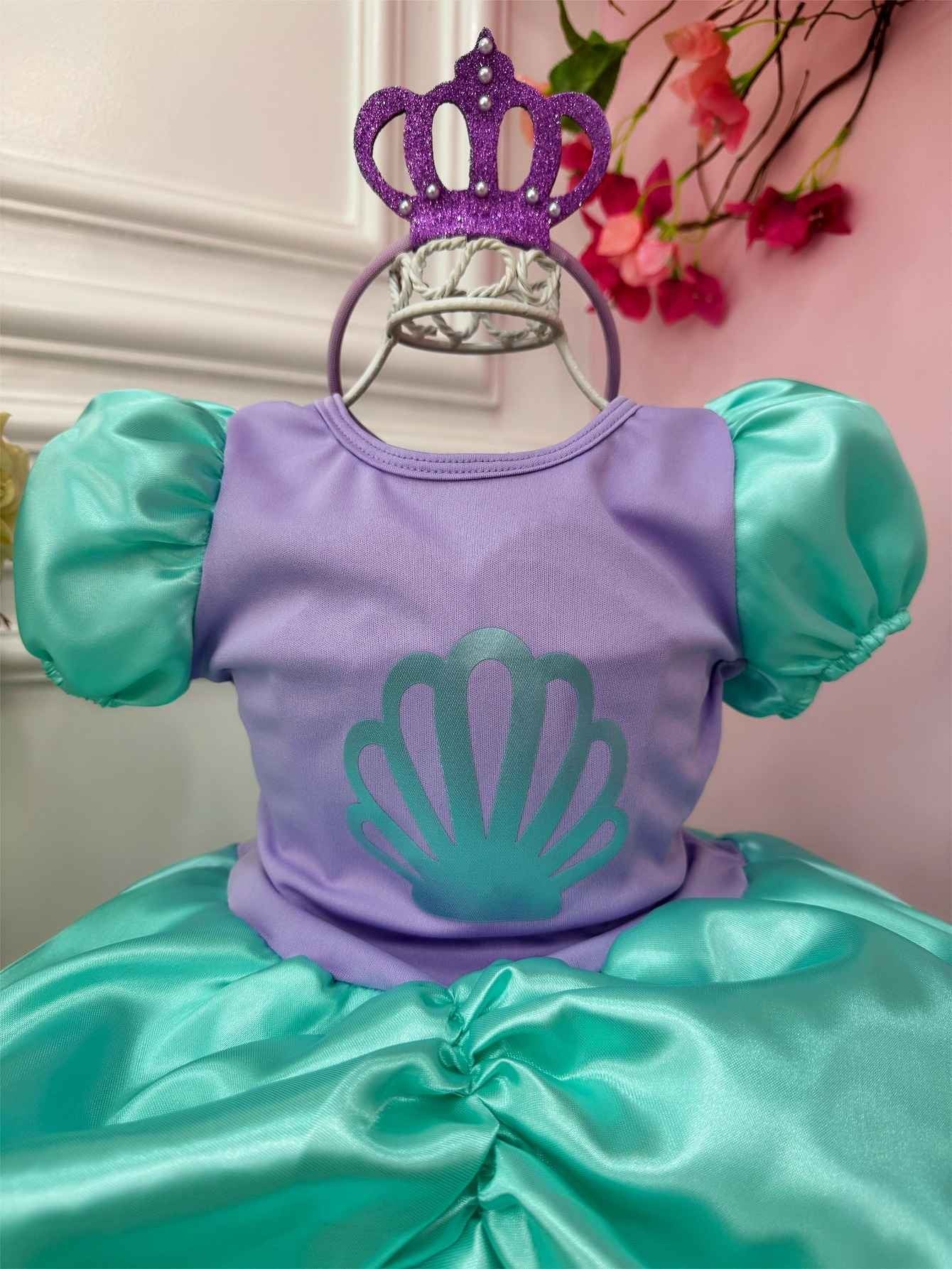 Fantasia Infantil Sereia com Tiara Luxo