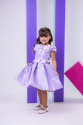 Vestido Lilás Infantil em Tecido 100% Poliéster com Laço