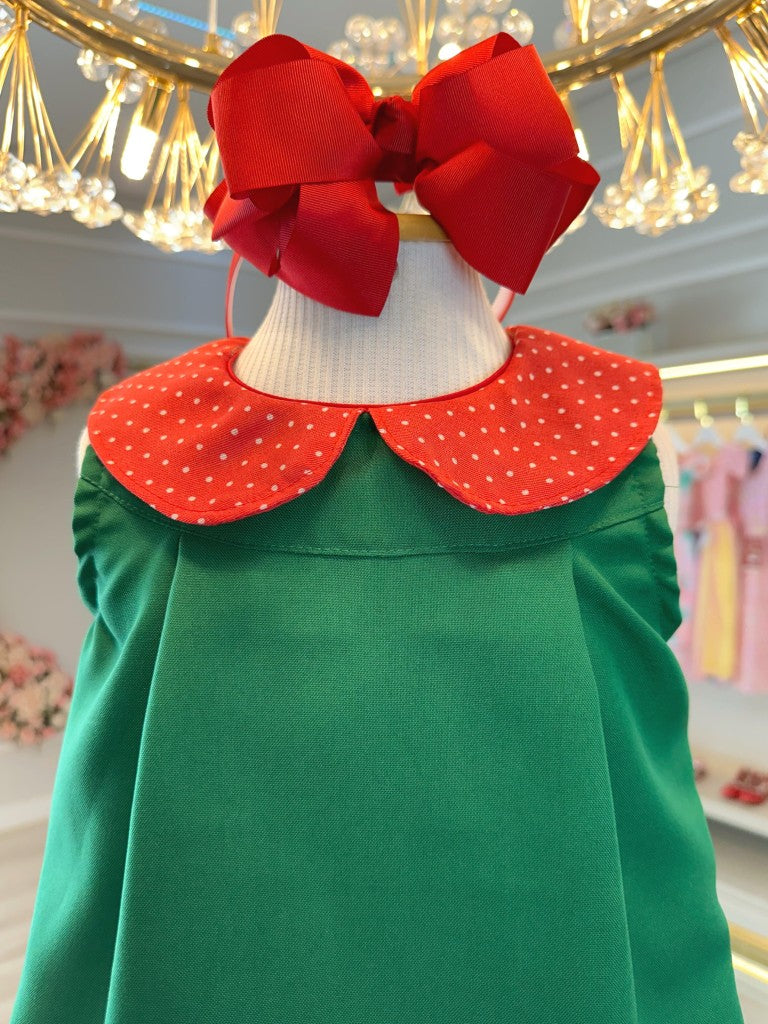 Fantasia Infantil Verde e Vermelho para Festas