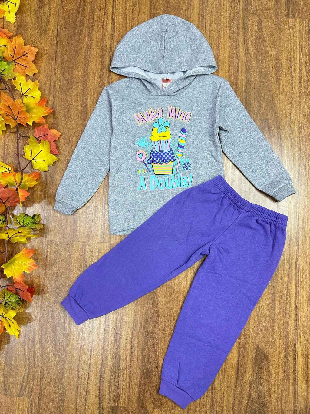 Conjunto de Moletom Infantil com 8 Peças para Meninas