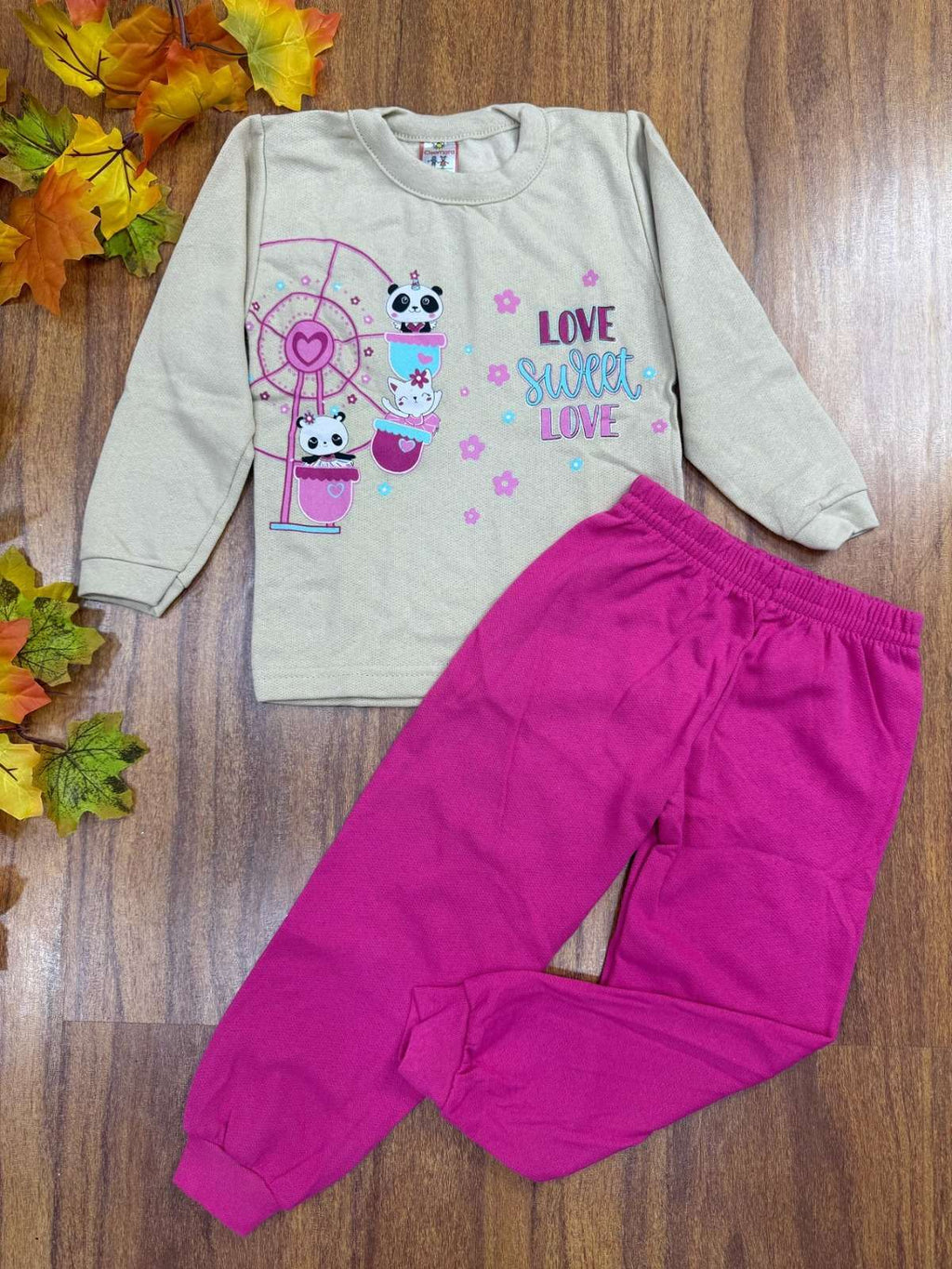 Conjunto de Moletom Infantil com 8 Peças para Meninas