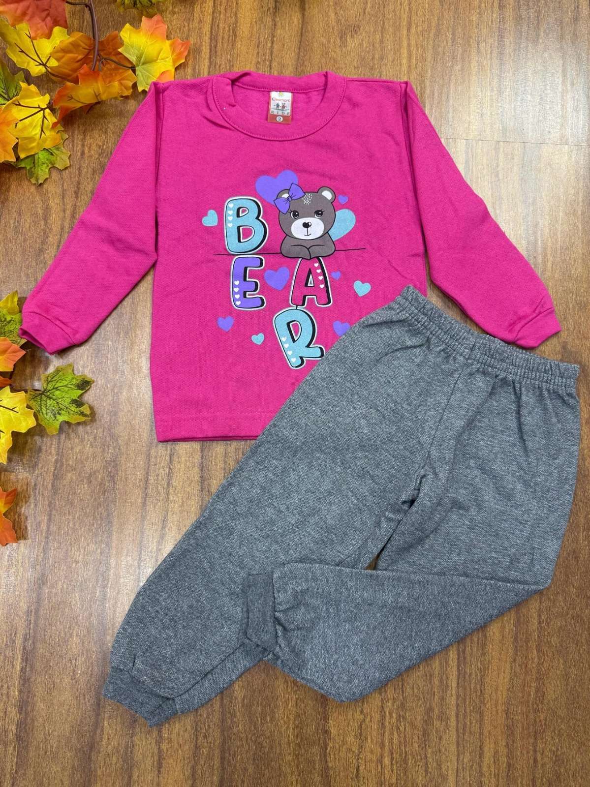 Conjunto de Moletom Infantil com 8 Peças para Meninas