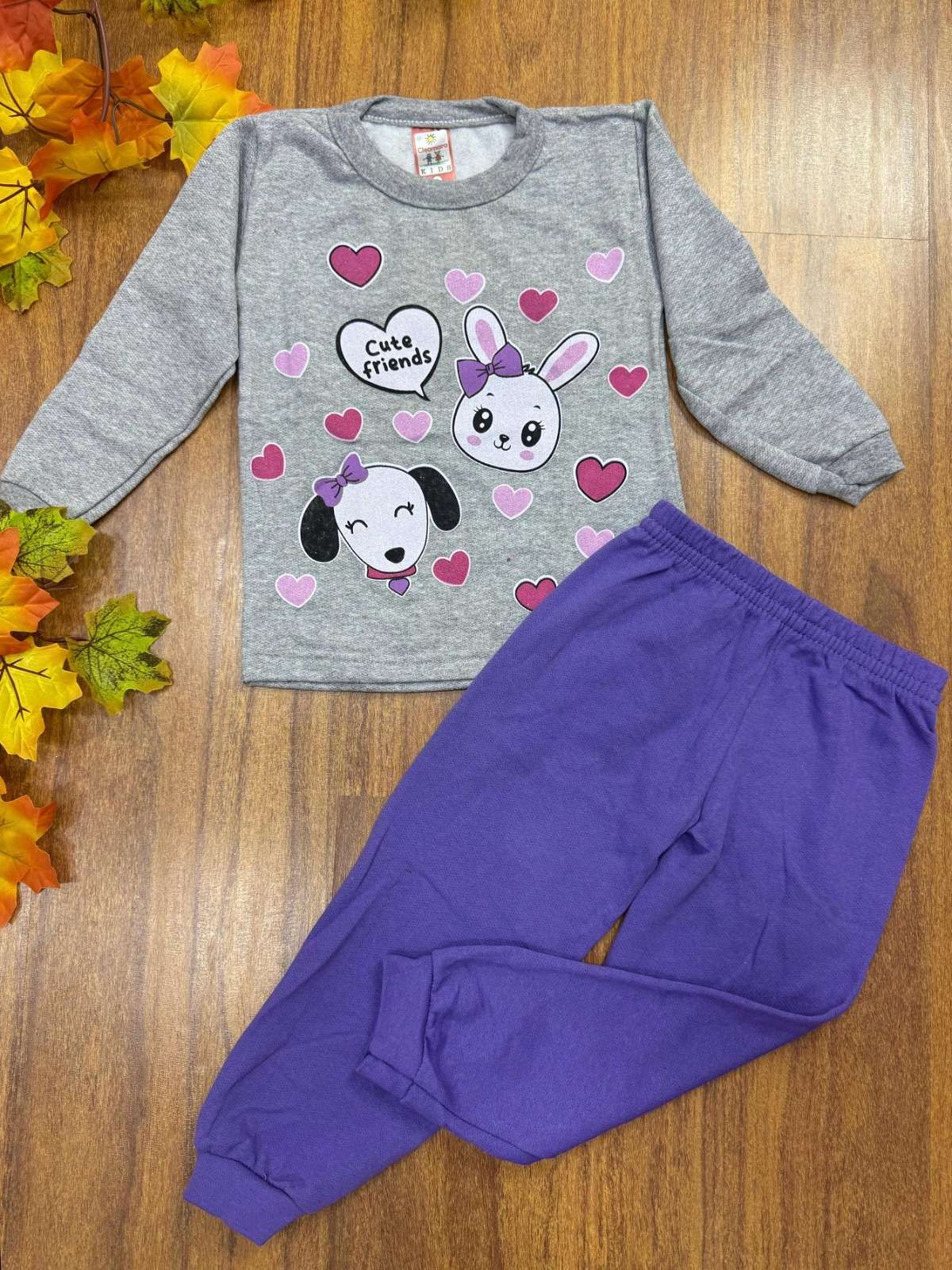 Conjunto de Moletom Infantil com 8 Peças para Meninas