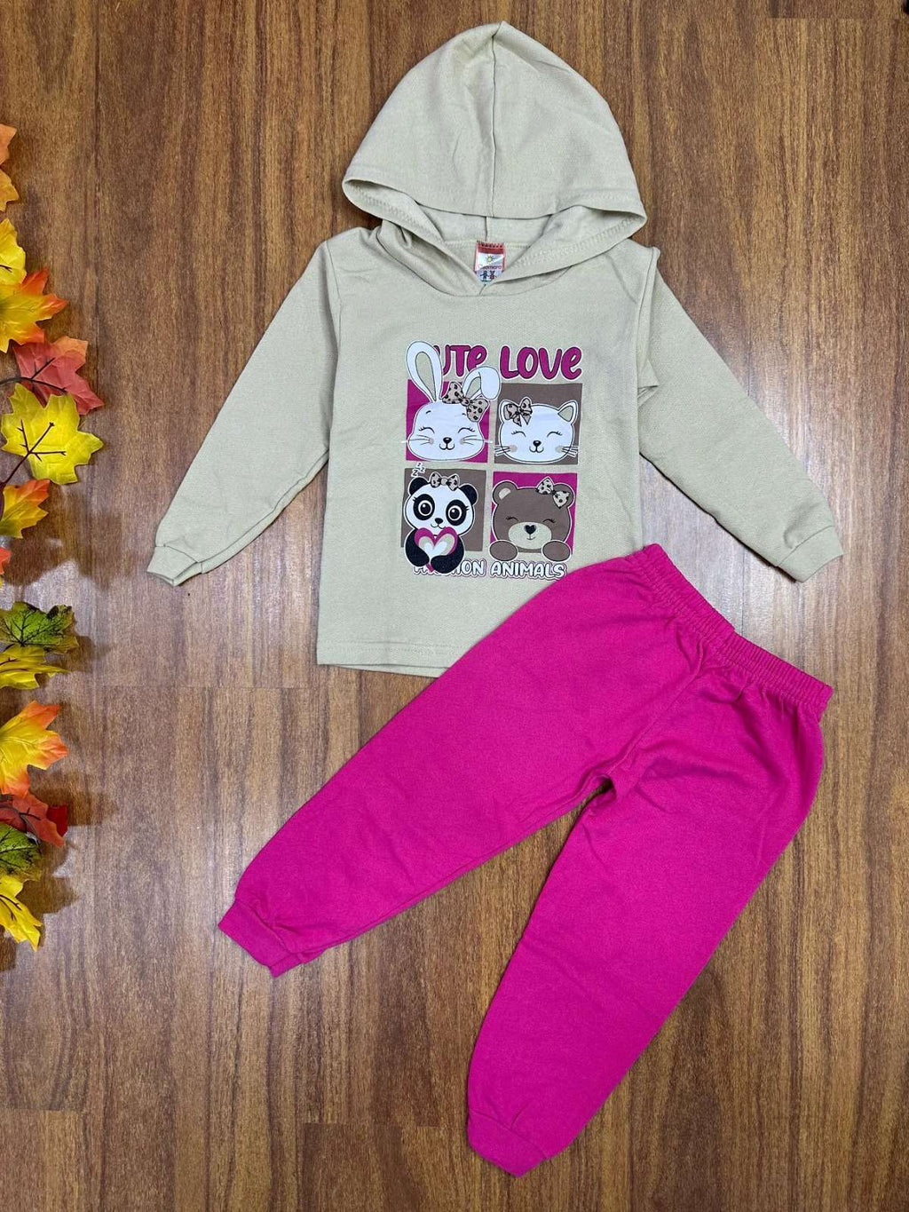 Conjunto de Moletom Infantil com 8 Peças para Meninas