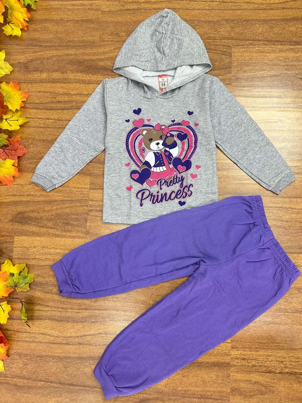 Conjunto de Moletom Infantil com 8 Peças para Meninas