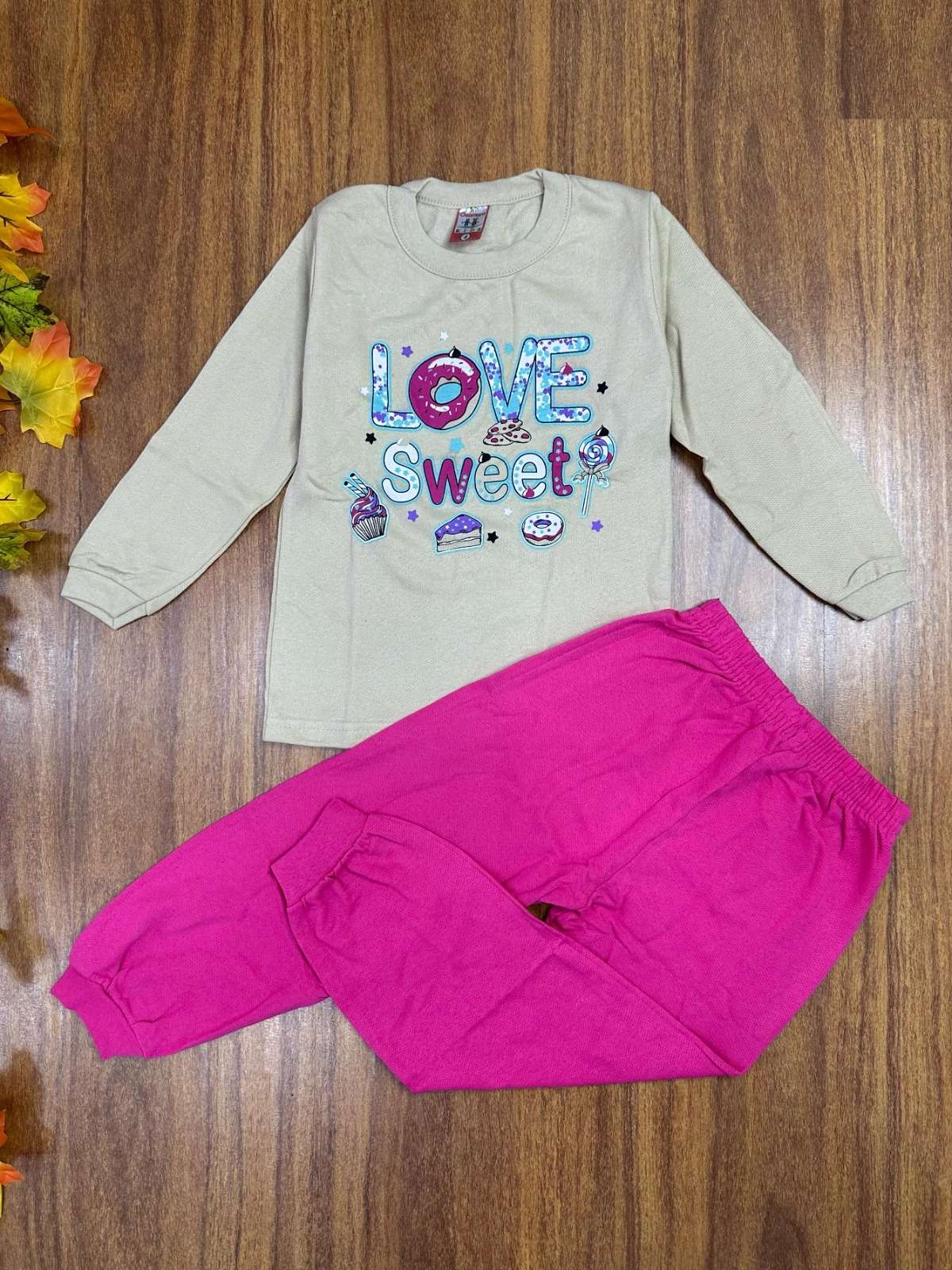 Conjunto de Moletom Infantil com 8 Peças para Meninas