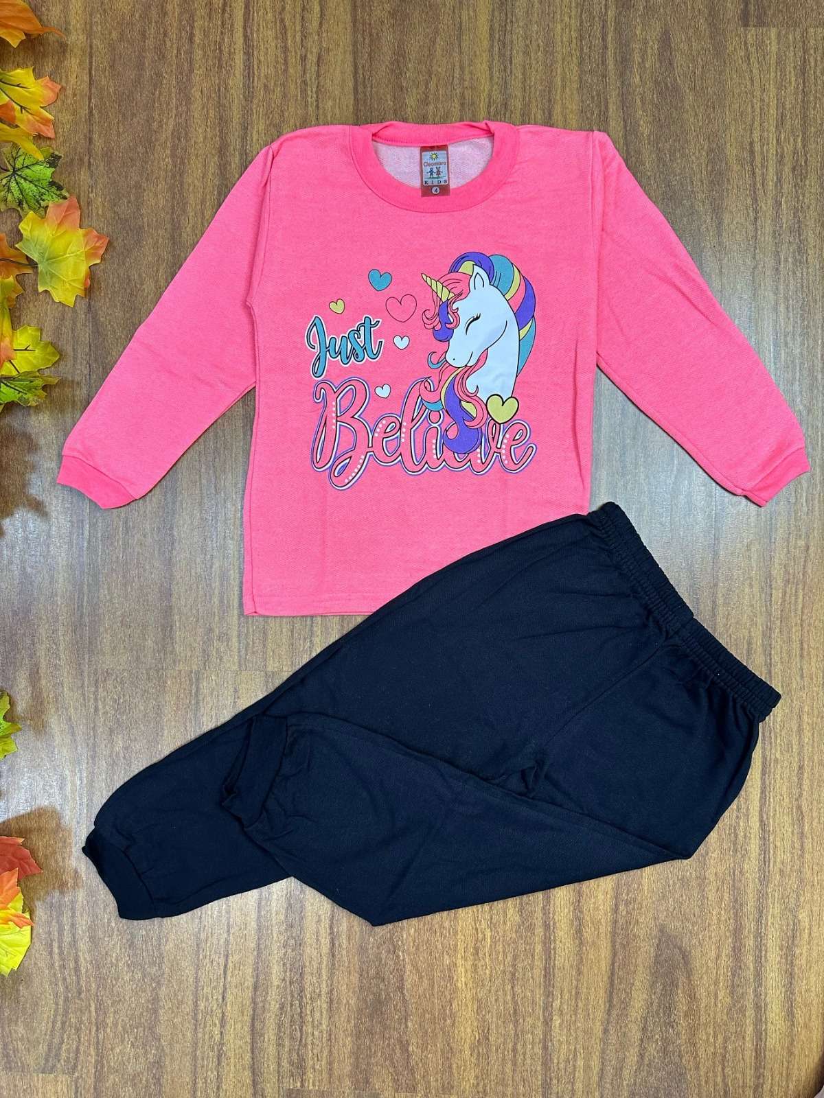 Conjunto de Moletom Infantil com 8 Peças para Meninas