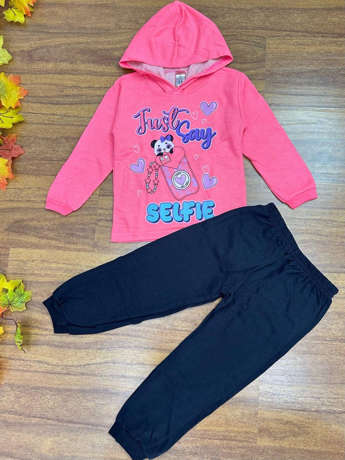 Conjunto de Moletom Infantil com 8 Peças para Meninas