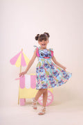 Vestido Infantil Azul Com Aplique do Stitch Tamanho 6