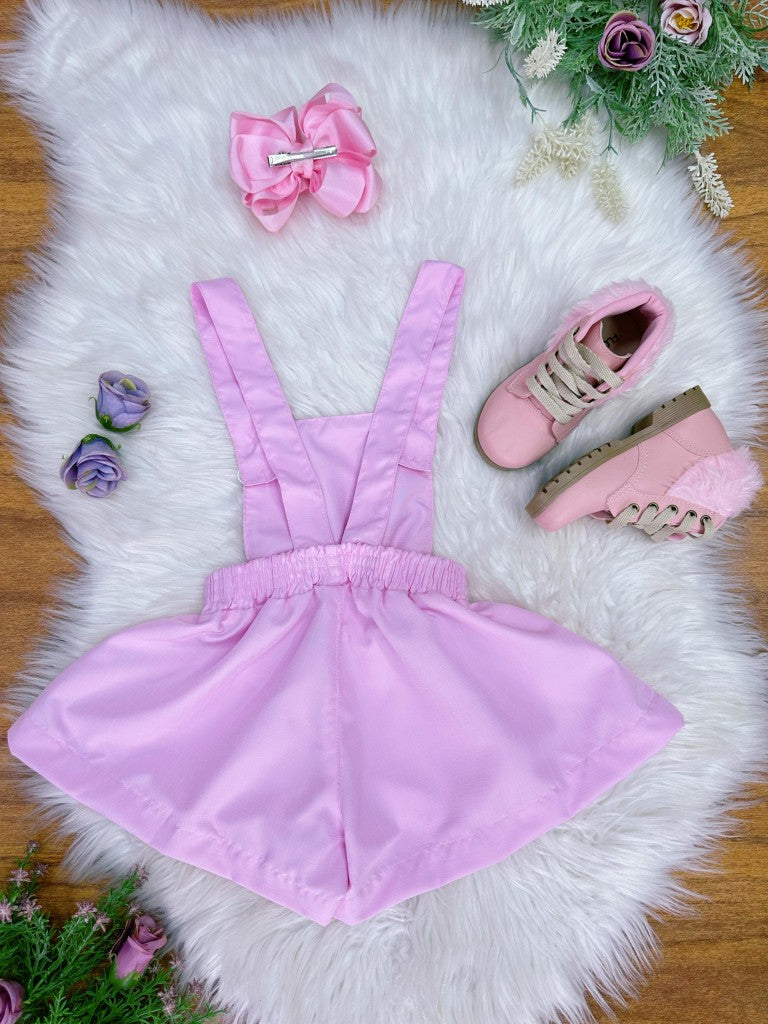 Macaquinho Rosa Claro Infantil Casual para Festas de Luxo