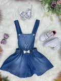 Macaquinho Infantil Jeans Azul Casual para Festas