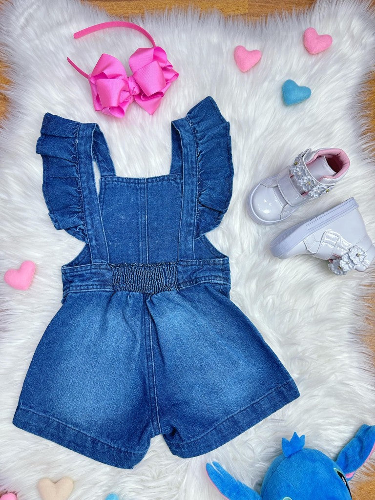 Macaquinho Infantil Jeans Confortável e Estiloso para Meninas