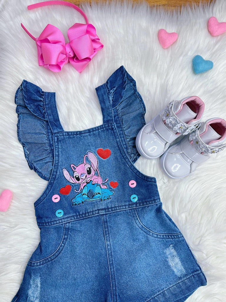 Macaquinho Infantil Jeans Confortável e Estiloso para Meninas
