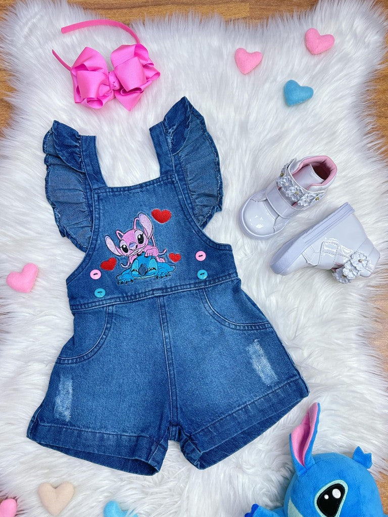 Macaquinho Infantil Jeans Confortável e Estiloso para Meninas