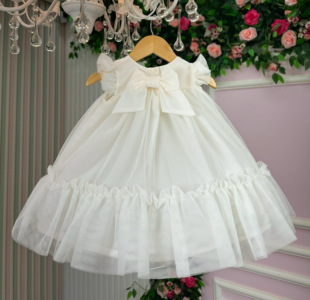 Vestido Infantil Luxo Jardim Encantado em Tule Rosa