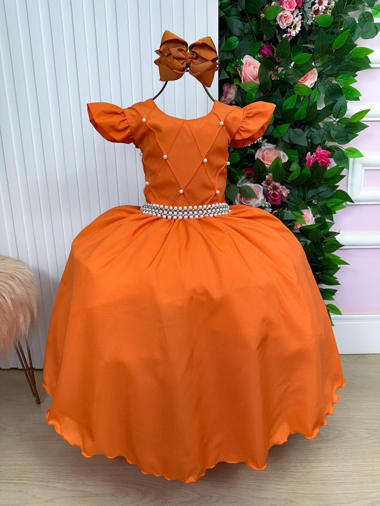 Vestido Longo Terracota com Babado em Tule para Festas e Formaturas