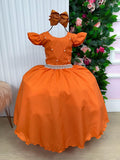Vestido Longo Terracota com Babado em Tule para Festas e Formaturas