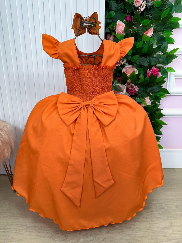 Vestido Longo Terracota com Babado em Tule para Festas e Formaturas