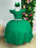 Vestido Longo Verde Bandeira em Tule e Poliéster para Festas e Formaturas